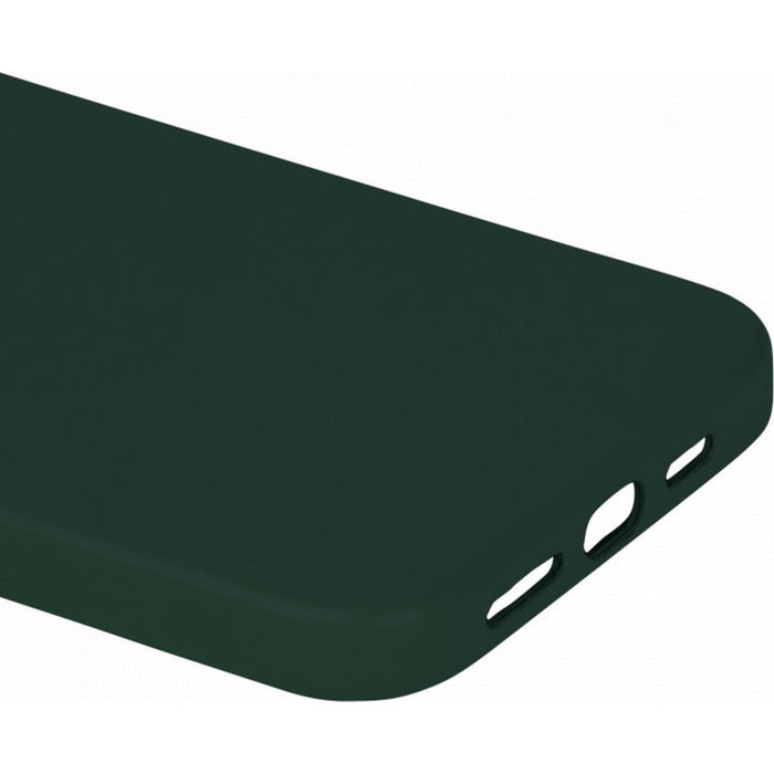 iPhone 12 Hoesje - Magnetisch - Donker Groen - iPhone 12 Case Magneet - Geschikt voor Apple Magneet - Vegan Leer- MicroFiber - Metalen Knoppen - Military Grade iPhone 12 Hoes