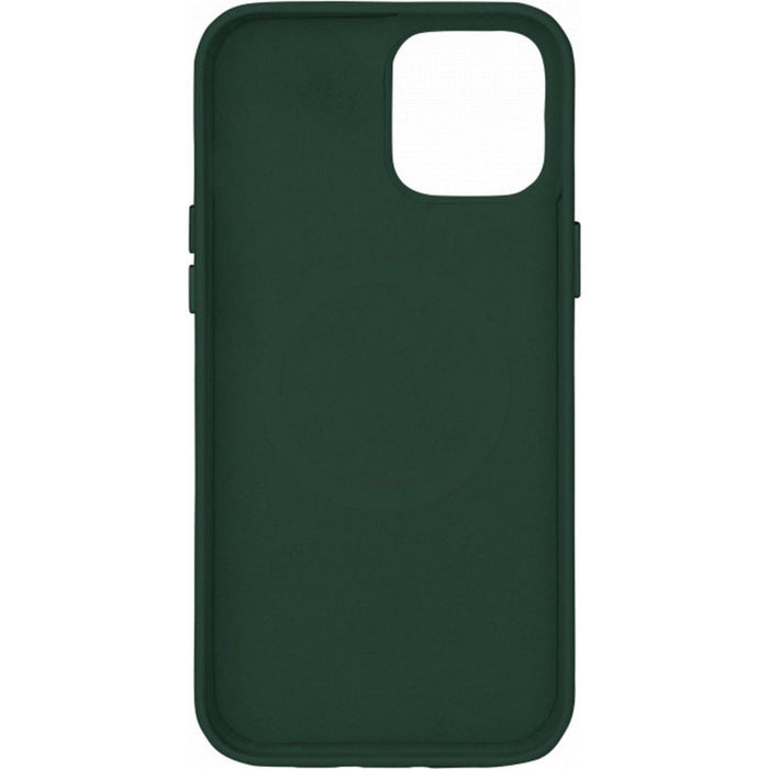 iPhone 12 Hoesje - Magnetisch - Donker Groen - iPhone 12 Case Magneet - Geschikt voor Apple Magneet - Vegan Leer- MicroFiber - Metalen Knoppen - Military Grade iPhone 12 Hoes