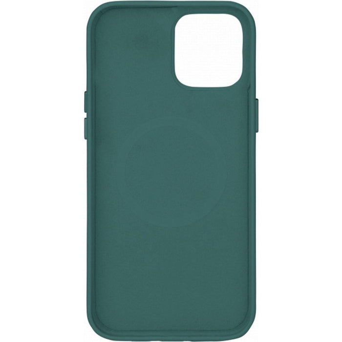 iPhone 12 Hoesje - Magnetisch - Groen - iPhone 12 Case Magneet - Geschikt voor Apple Magneet - Vegan Leer- MicroFiber - Metalen Knoppen - Military Grade iPhone 12 Hoes