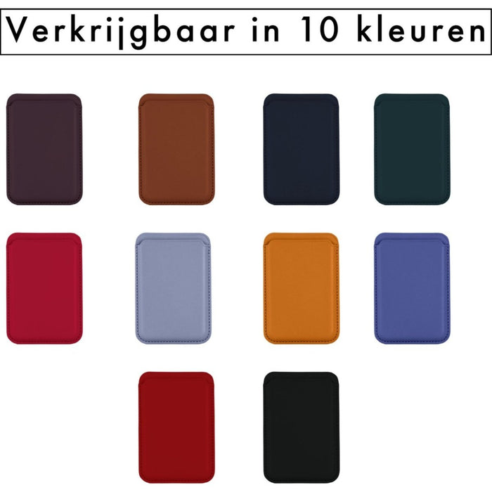 iPhone 12 Pro Hoesje + Kaarthouder - Magnetisch en Standaard - iPhone 12 Pro Hoesje Pasjeshouder met Houder - iPhone 12 Pro Cover Magnetisch - Vegan Leer - Microvezel