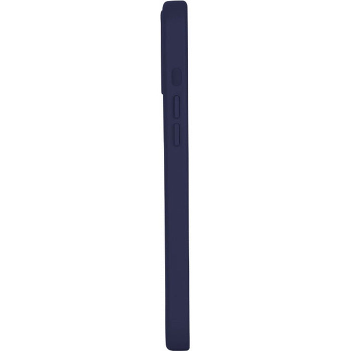 iPhone 13 Pro Max Hoesje - Magnetisch - Donker Blauw - iPhone 13 Pro Max Case Magneet - Geschikt voor Apple Magneet - Vegan Leer- MicroFiber - Metalen Knoppen - Military Grade iPhone 13 Pro Max Hoes
