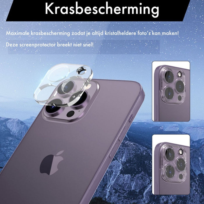 iPhone 14 Pro Camera Lens Protector - Eenvoudige Installatie - Camera Protector iPhone 14 Pro - Gehard Glas - Screenprotector