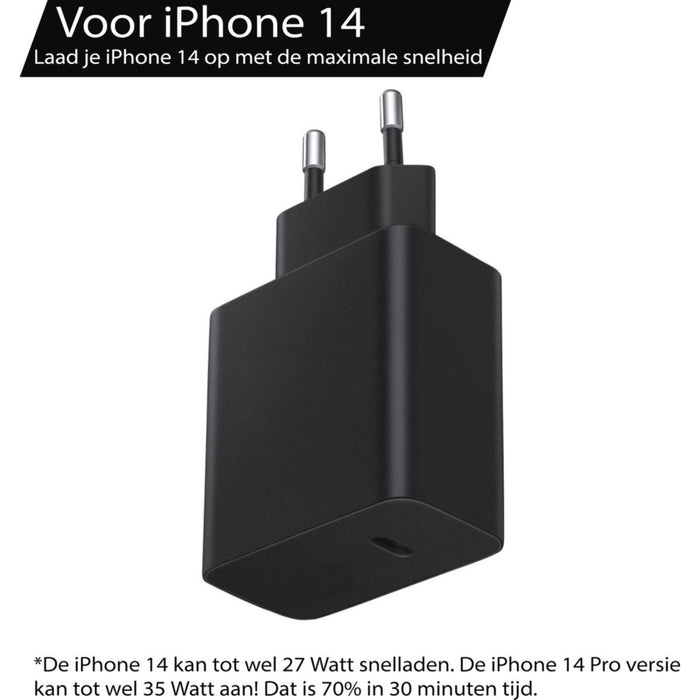 iPhone 14 Snellader + 45W Oplader Kabel 1 Meter - USB C - Power Adapter voor Apple iPhone 14, iPhone 14 Plus, iPhone 14 Pro en iPhone 14 Pro Max