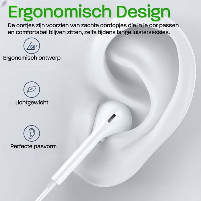 iPhone Oortjes met Lightning Aansluiting en Microfoon - In Ear Design - Bedrade EarPods - Geschikt voor Apple iPhone en iPad