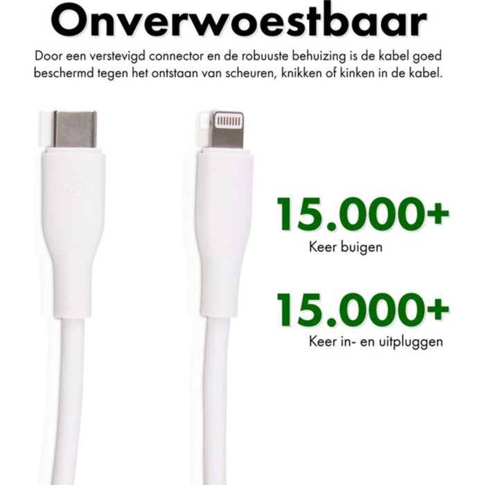 iPhone oplader - 35W USB-C Snelle oplader inclusief 3meter oplaadkabel- geschikt voor iPhone/iPad - Opladers - Phreeze