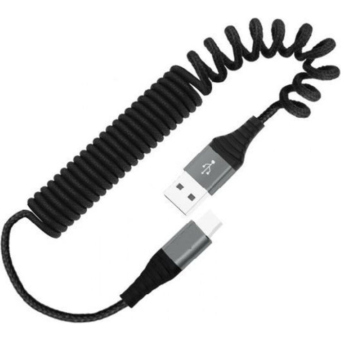 iPhone Oplader Kabel Lightning naar USB-kabel - Zwart - 1.5 Meter - Geschikt voor iPhone / iPad / iPhone 12 / iPad 2020 - Spiraalkabel – Krulsnoer - Spiraalsnoer - Geschikt voor iPad - Apple iPhone - iPhone 12 - iPhone 12 Pro