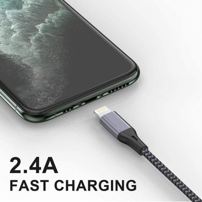 iPhone Oplader Kabel Lightning naar USB-kabel - Zwart - 2 Meter - Geschikt voor Apple iPhone / Apple iPad / iPhone 12 / iPad 2020