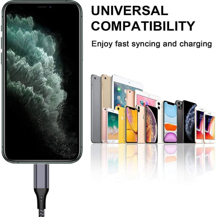 iPhone Oplader Kabel Lightning naar USB-kabel - Zwart - 2 Meter - Geschikt voor Apple iPhone / Apple iPad / iPhone 12 / iPad 2020