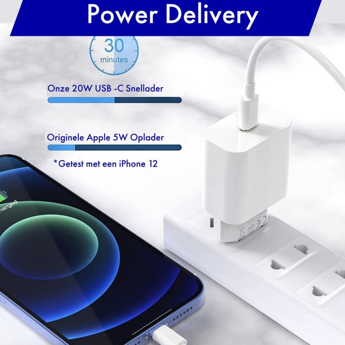 iPhone Snellader - USB C Lightning Kabel - 4 PACK - 20W Power Oplader Adapter voor Apple iPhone en Airpods