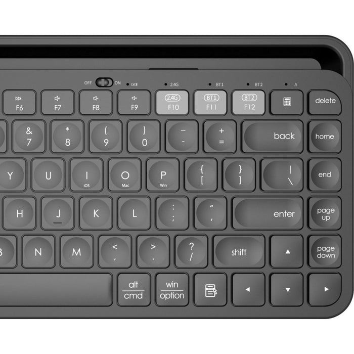 KeyPad Toetsenbord Draadloos met Tablet Houder - Ergonomisch - USB en Bluetooth 5.0 - Draadloze Keyboard - iPad Toetsenbord - Bluetooth Toetsenbord - Android, MacOS, iOS, iPadOS, Windows - Draadloos Toetsenbord iPad - Samsung - Alternatief Logitech