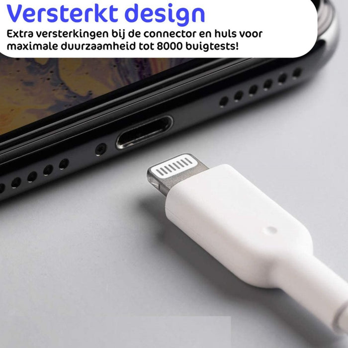 Korte USB naar iPhone Kabel - 30 CM - 2.4A Snelladen - Geschikt voor Apple - USB naar Lightning Kabel