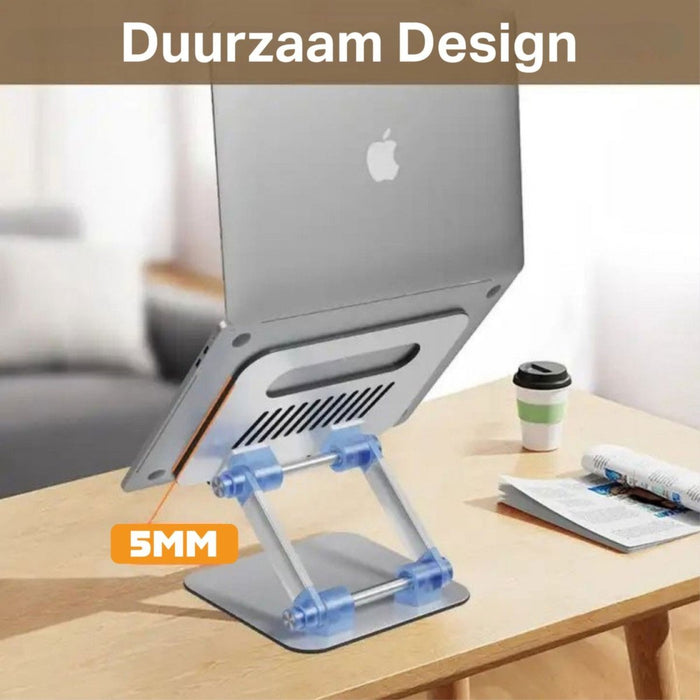 Laptop Standaard - Verstelbaar - Aluminium - Opvouwbaar - Verticaal - Met Koeling - Tot 20KG - Geschikt voor 13 t/m 17 inch / MacBook Air / MacBook Pro 13/16 inch - Laptopstandaard - Laptop Verhoger - Gadgets - Phreeze