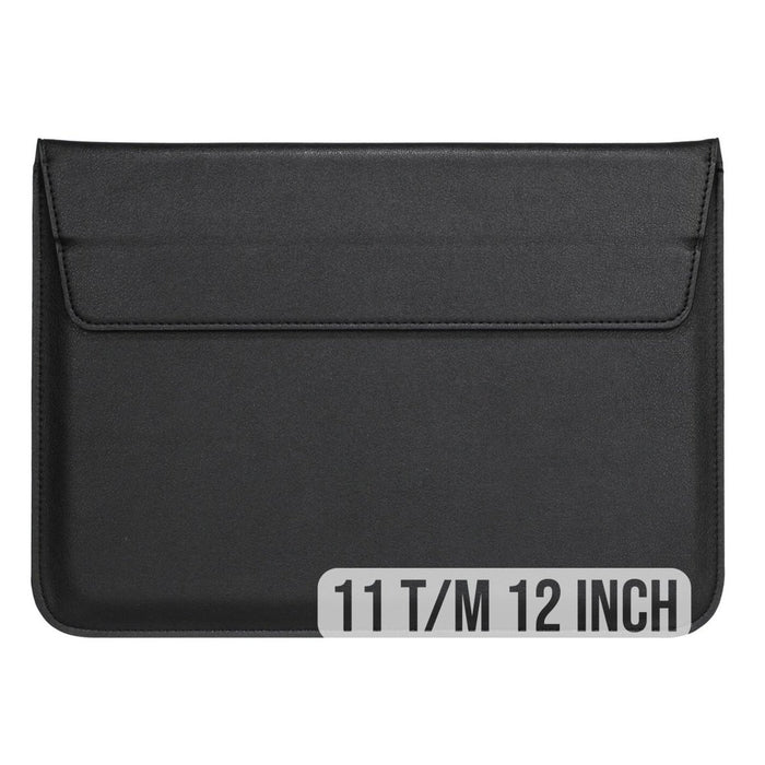 Laptoptas 11 Inch - Vegan Leer - Laptoptas met Standaard en Opbergvak - Laptopstandaard en Sleeve voor Laptops van 11 tot 12 inch voor o.a Microsoft Surface Laptop Go/Pro/Chromebook