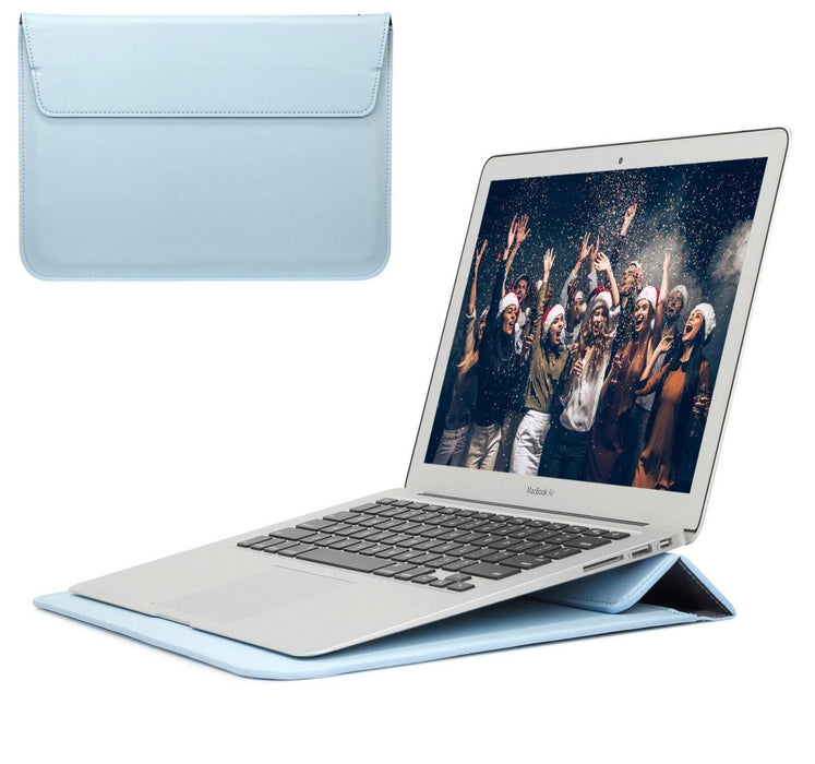 Laptoptas 15 inch - Vegan Leer - Laptoptas met Standaard en Opbergvak - Laptopstandaard en Sleeve voor Laptops van 15 tot 16 inch voor o.a Samsung, HP, Dell, Chromebook, Google, Lenovo