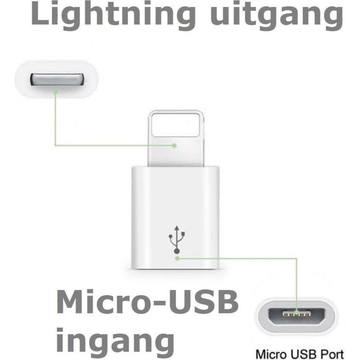 Lightning naar Micro-USB Adapter voor iPhone/iPad/iPod — Phreeze