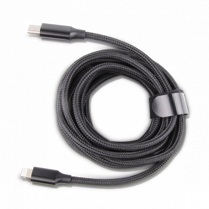 Lightning USB-C Kabel 3 Meter - Nylon Gevlochten - Extra Sterk - 20W Power Delivery -iPhone oplader - iPhone kabel - iPhone oplaadkabel - iPhone snoertje - iPhone snoertje - Lightning USB Kabel - Opladerkabel - USB-C Oplader