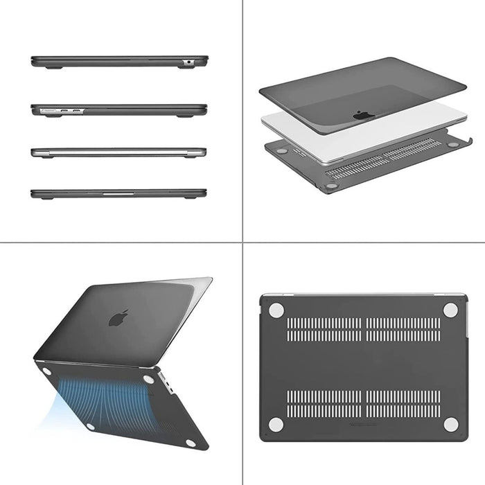 Macbook Air 2022 Case - Zwart - MacBook Air Hoes - Geschikt voor MacBook Air 13.6 inch (A2681)