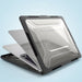 MacBook Air 2022 Hoes - ShockProof - Ingebouwde Standaard - MacBook Hardcover - Case - Geschikt voor MacBook Air 13.6 inch 2022 - Macbook Air A2681 M2 - Zwart + Transparant - MacBook Hardcase - Phreeze