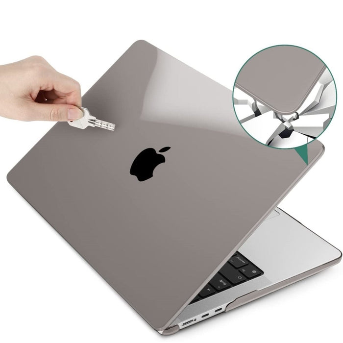 Macbook Air 2022 Hoesje - 13.6 inch - Kristal Grijs - MacBook Air (M2 Chip) Case - Cover geschikt voor Apple MacBook Air (A2681)