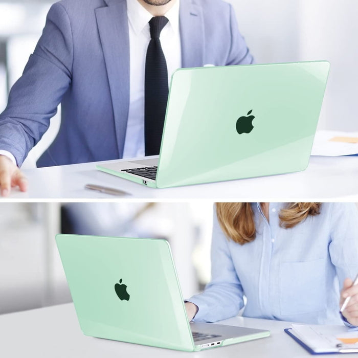 Macbook Air 2022 Hoesje - 13.6 inch - Kristal Mint Groen - MacBook Air (M2 Chip) Case - Cover geschikt voor Apple MacBook Air (A2681)