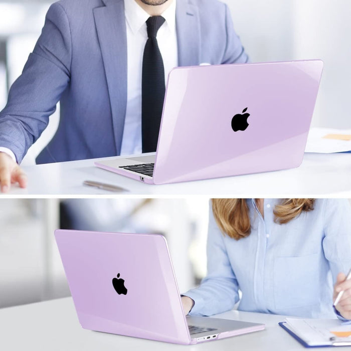 Macbook Air 2022 Hoesje - 13.6 inch - Kristal Paars - MacBook Air (M2 Chip) Case - Cover geschikt voor Apple MacBook Air (A2681)