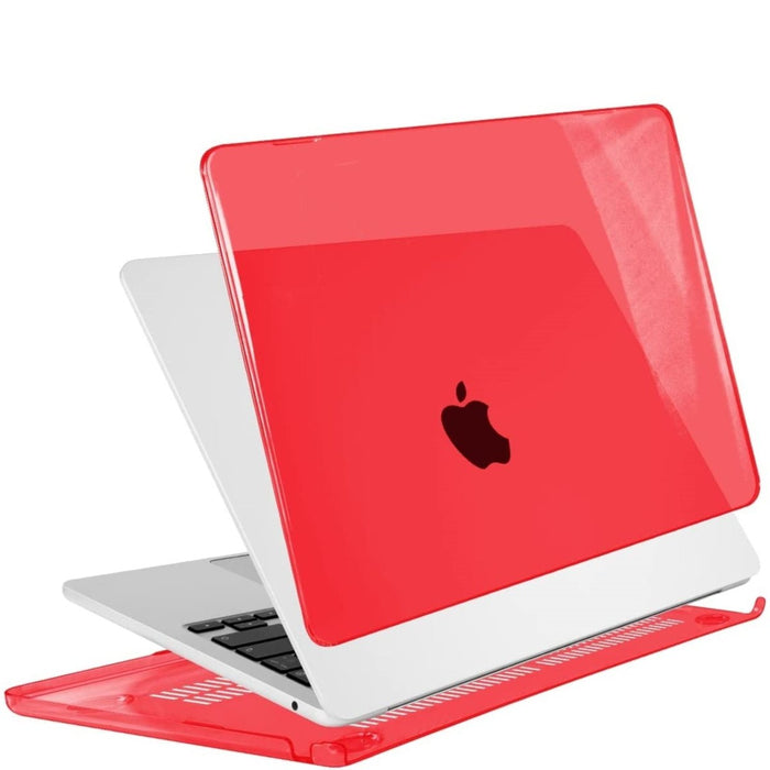 Macbook Air 2022 Hoesje - 13.6 inch - Kristal Rood - MacBook Air (M2 Chip) Case - Cover geschikt voor Apple MacBook Air (A2681)