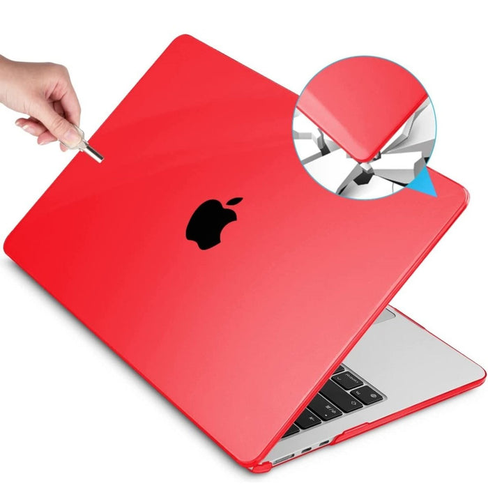 Macbook Air 2022 Hoesje - 13.6 inch - Kristal Rood - MacBook Air (M2 Chip) Case - Cover geschikt voor Apple MacBook Air (A2681)