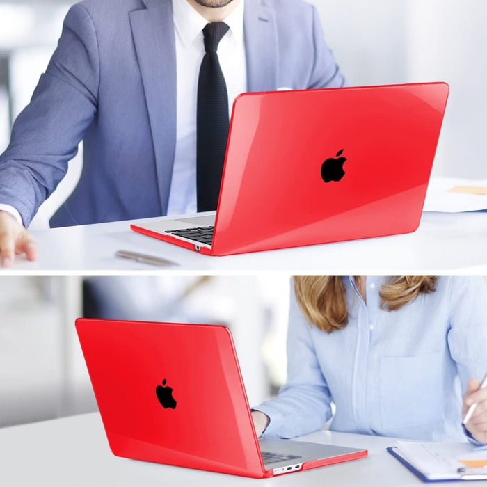 Macbook Air 2022 Hoesje - 13.6 inch - Kristal Rood - MacBook Air (M2 Chip) Case - Cover geschikt voor Apple MacBook Air (A2681)