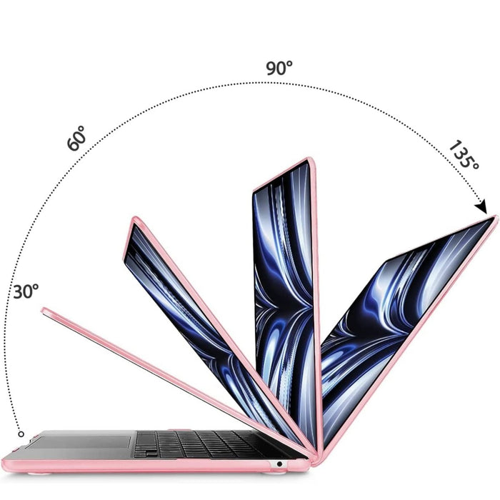 Macbook Air 2022 Hoesje - 13.6 inch - Kristal Roze - MacBook Air (M2 Chip) Case - Cover geschikt voor Apple MacBook Air (A2681)