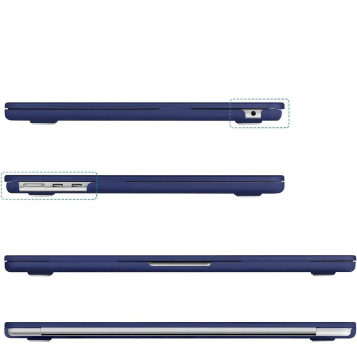 Macbook Air 2022 Hoesje - 13.6 inch - Matte Donker Blauw - MacBook Air (M2 Chip) Case - Cover geschikt voor Apple MacBook Air (A2681)