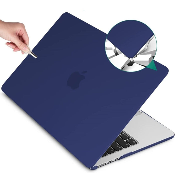 Macbook Air 2022 Hoesje - 13.6 inch - Matte Donker Blauw - MacBook Air (M2 Chip) Case - Cover geschikt voor Apple MacBook Air (A2681)