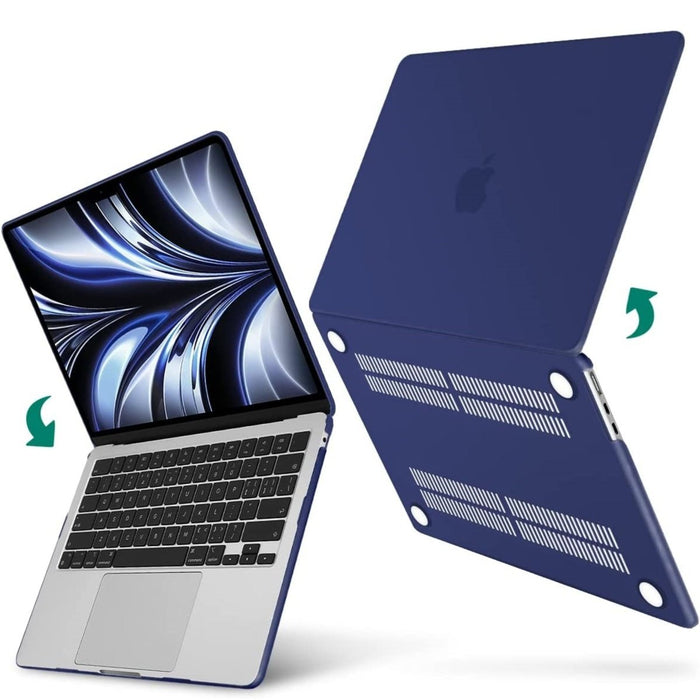 Macbook Air 2022 Hoesje - 13.6 inch - Matte Donker Blauw - MacBook Air (M2 Chip) Case - Cover geschikt voor Apple MacBook Air (A2681)