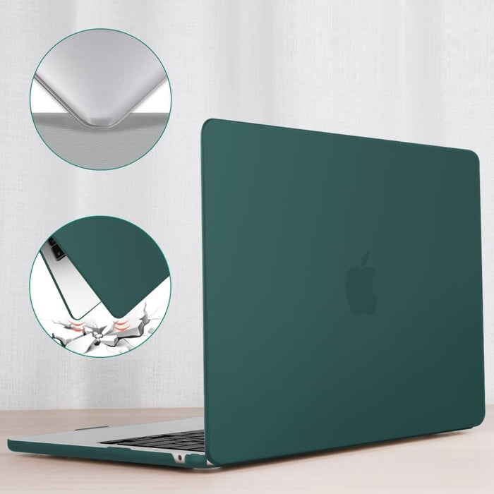 Macbook Air 2022 Hoesje - 13.6 inch - Matte Donker Groen - MacBook Air (M2 Chip) Case - Cover geschikt voor Apple MacBook Air (A2681)