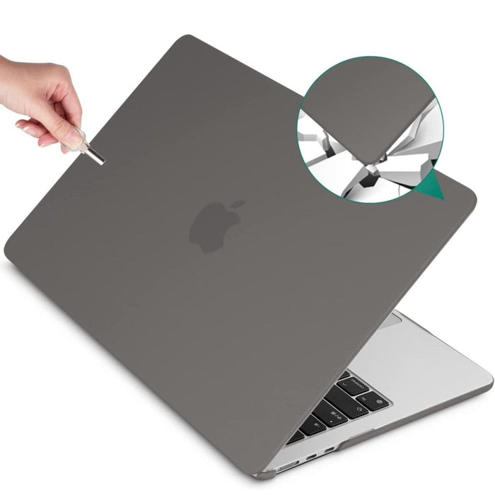 Macbook Air 2022 Hoesje - 13.6 inch - Matte Grijs - MacBook Air (M2 Chip) Case - Cover geschikt voor Apple MacBook Air (A2681)