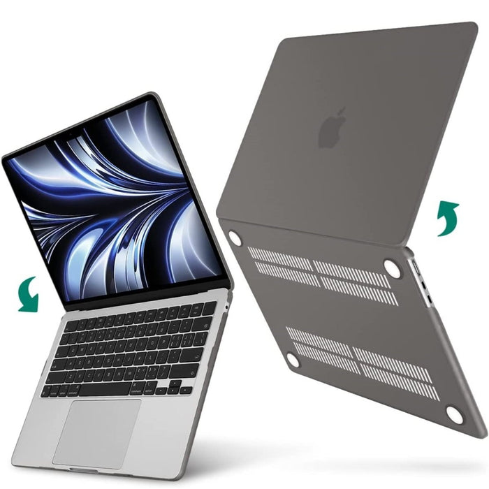 Macbook Air 2022 Hoesje - 13.6 inch - Matte Grijs - MacBook Air (M2 Chip) Case - Cover geschikt voor Apple MacBook Air (A2681)