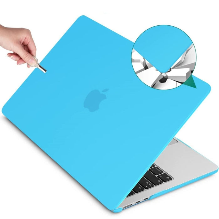Macbook Air 2022 Hoesje - 13.6 inch - Matte Licht Blauw - MacBook Air (M2 Chip) Case - Cover geschikt voor Apple MacBook Air (A2681)