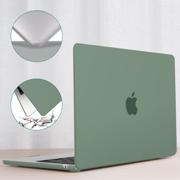 Macbook Air 2022 Hoesje - 13.6 inch - Matte Middernacht Groen - MacBook Air (M2 Chip) Case - Cover geschikt voor Apple MacBook Air (A2681)