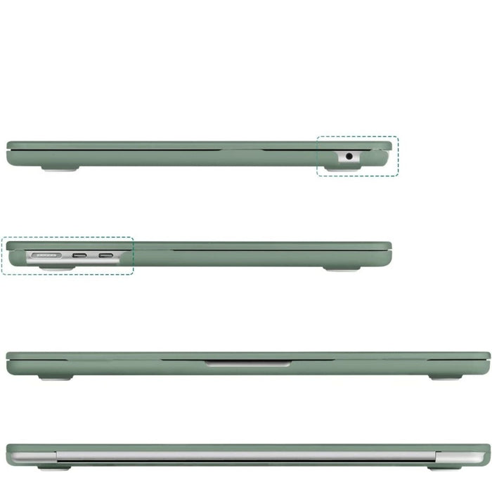 Macbook Air 2022 Hoesje - 13.6 inch - Matte Middernacht Groen - MacBook Air (M2 Chip) Case - Cover geschikt voor Apple MacBook Air (A2681)