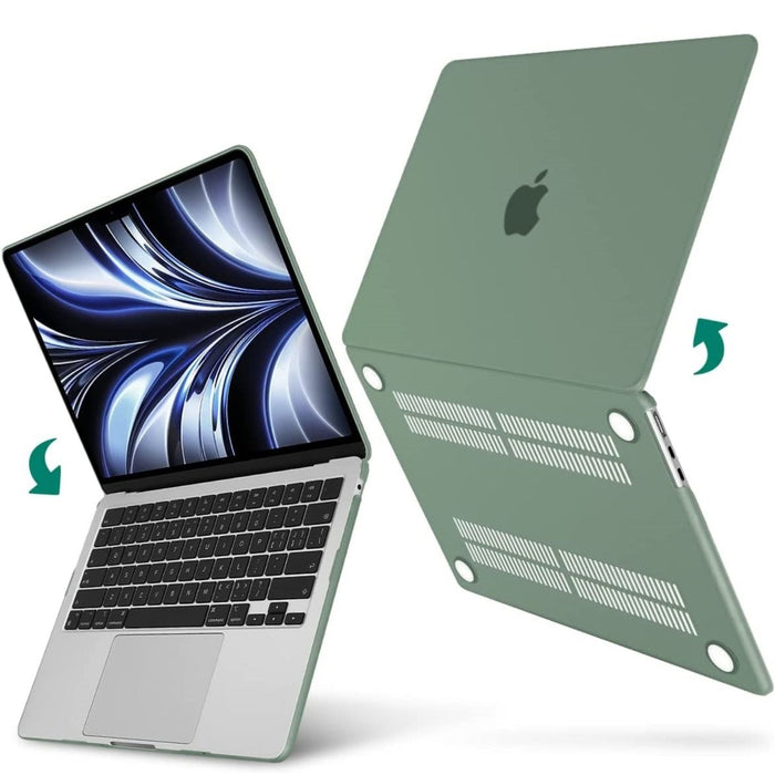 Macbook Air 2022 Hoesje - 13.6 inch - Matte Middernacht Groen - MacBook Air (M2 Chip) Case - Cover geschikt voor Apple MacBook Air (A2681)