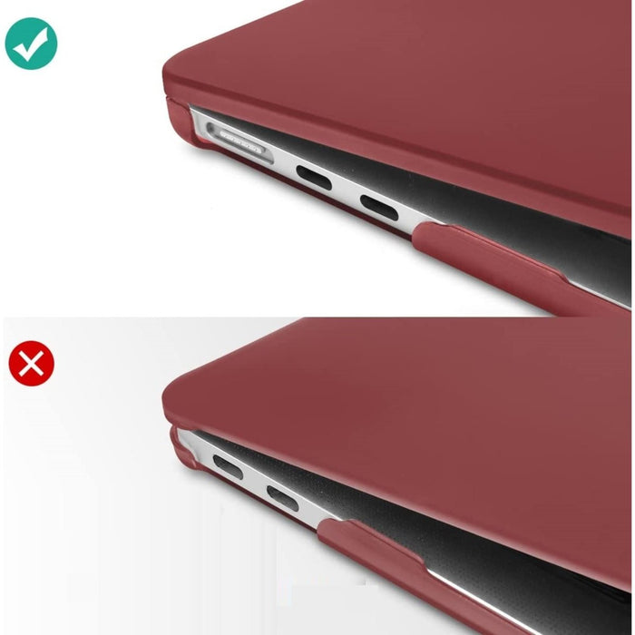 Macbook Air 2022 Hoesje - 13.6 inch - Matte Wijnrood - MacBook Air (M2 Chip) Case - Cover geschikt voor Apple MacBook Air (A2681)