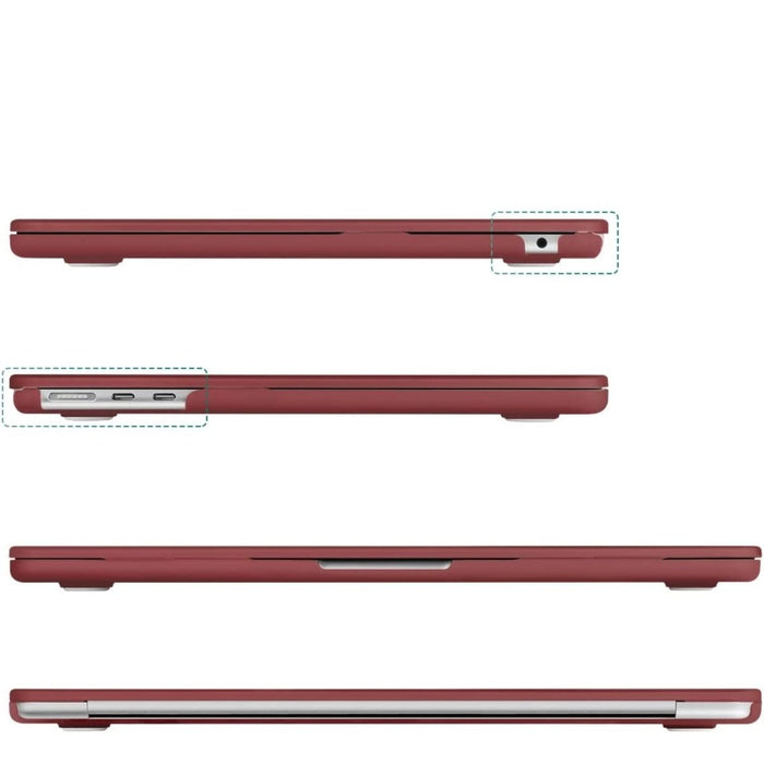 Macbook Air 2022 Hoesje - 13.6 inch - Matte Wijnrood - MacBook Air (M2 Chip) Case - Cover geschikt voor Apple MacBook Air (A2681)