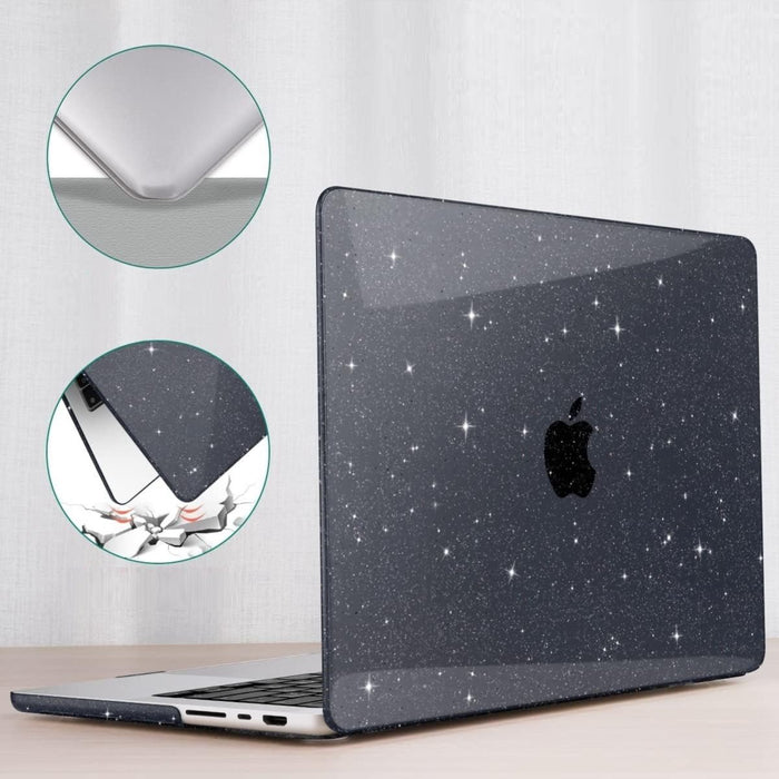 Macbook Pro 14 inch Case - Macbook Pro 14 inch Cover - Macbook Pro M1 (14-inch) A2442 Hardcover Hardcase - Transparant Glitter - MacBook Hardcase - Phreeze