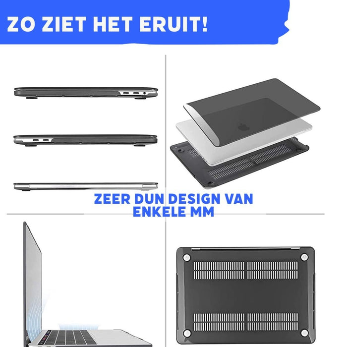 MacBook Pro 16 Inch (2021) Zwart Case | Geschikt voor Apple MacBook Pro 16,2 Inch | MacBook Pro Hard Case Cover | Geschikt voor de nieuwste modellen M1 Pro / M1 Max A2485