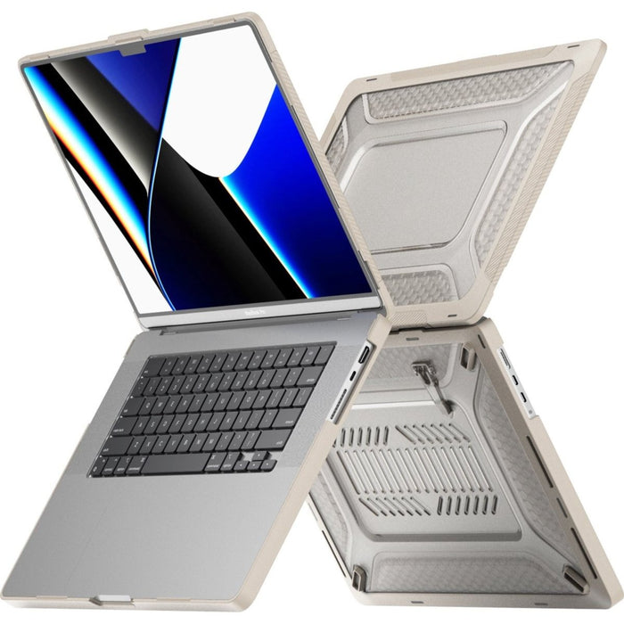 MacBook Pro 16 inch Case (2019 t/m 2023) - Ingebouwde Standaard + Extreme Bescherming - Geschikt voor MacBook Pro 16 inch (A2141 / A2141 / A2485 M1 Pro / M1 Max / A2780) - MacBook Hardcase - Phreeze