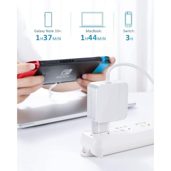 MacBook Pro Oplader USB-C - USB-C Power Adapter + Ingebouwde USB-C kabel 2 meter - Voor Apple MacBook Pro - 15W / 18W / 30W / 45W / 61W / 65W - 65W High Power Charging