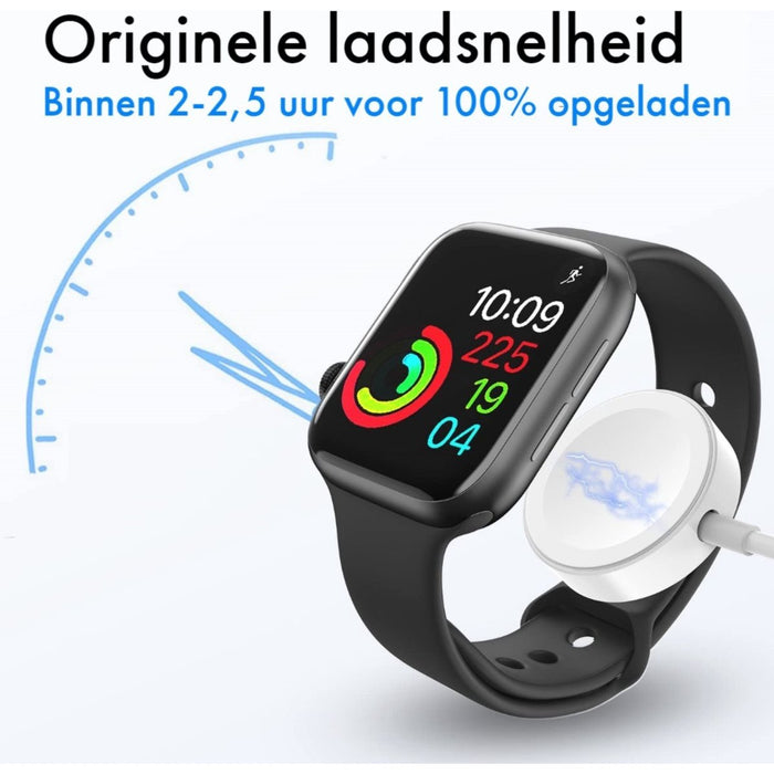 Magnetische Oplader voor Apple Watch Serie 1 t/m 7 - USB-A Kabel - Draadloze Snellader - 2 Meter - Wit