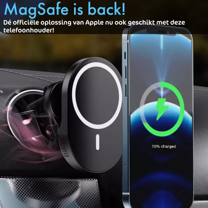 MagSafe Autohouder met Draadloos Opladen en Luchtverfrisser - 15W Snelladen - Geschikt voor Apple iPhone 14, 13 en 12 modellen - GSM Houder Auto met Aroma Diffuser