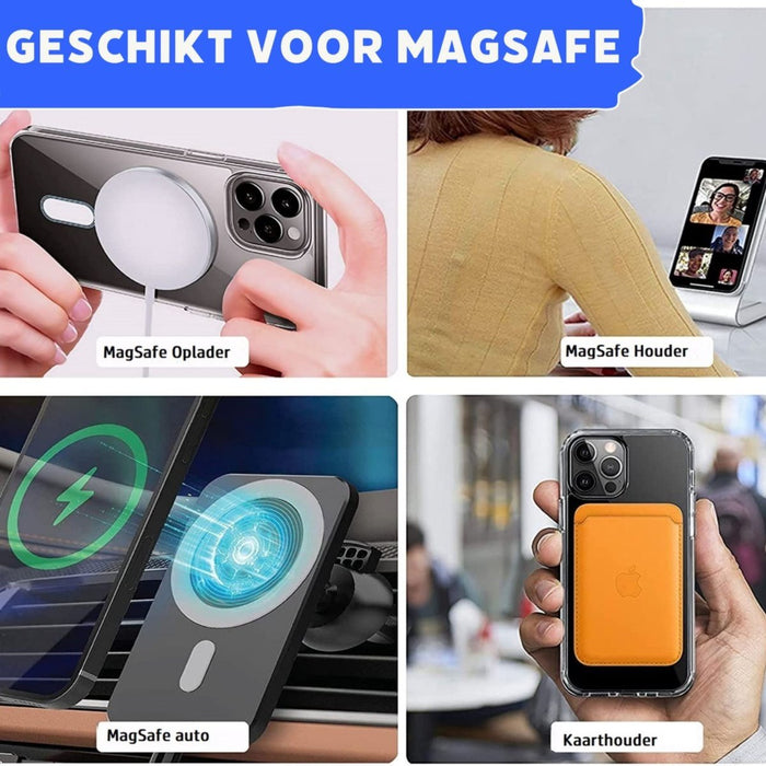 MagSafe Telefoonhouder Auto met Magnetisch Hoesje voor iPhone 8 - Draadloze Snellader Auto met Magneet