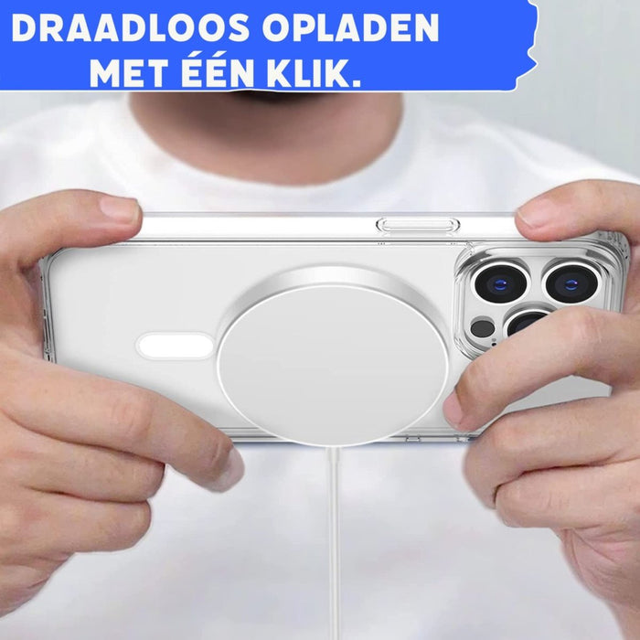 MagSafe Telefoonhouder Auto met Magnetisch Hoesje voor iPhone 8 - Draadloze Snellader Auto met Magneet