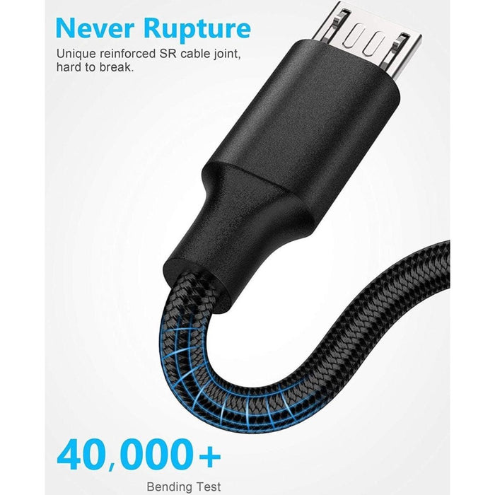 Micro USB Kabel - Nylon - 2M - Oplaadkabel - Snoer Micro USB - Geschikt voor PS4 - Samsung - Huawei - OPPO - Xiaomi - LG - Sony - HTC - Motorola